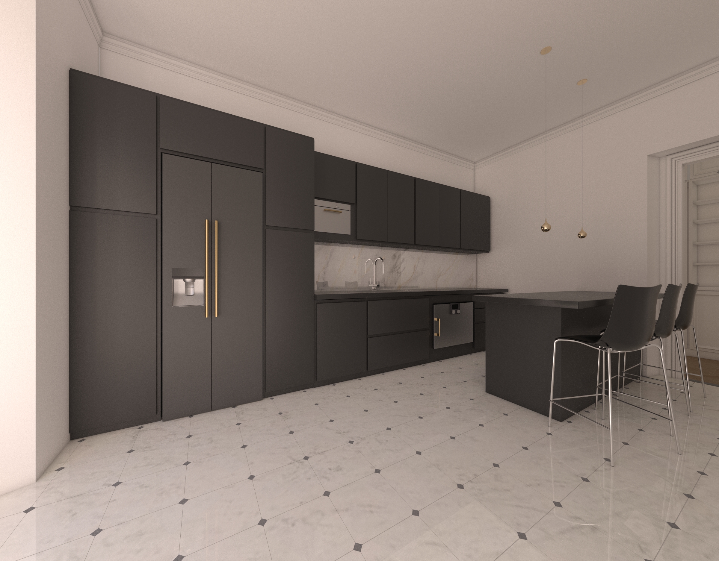 Cucina a vista, appartamento a Roma